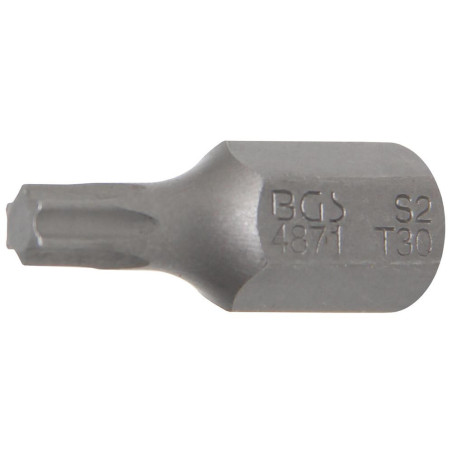 Embout Torx T10 30 mm x 10 mm (3/8\ ) - Profil T avec Perçage - Précision et Durabilité - BGS