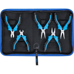 Jeu de Pinces Mini Électronique 5 pcs - Précision et Maniabilité, Acier, Zones Difficiles - D-Work