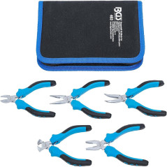 Jeu de Pinces Mini Électronique 5 pcs - Précision et Maniabilité, Acier, Zones Difficiles - D-Work