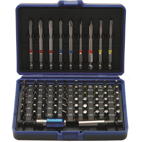 Jeu d Embouts Couleur 71 pcs - Acier, Assortiment Complet, Pro - D-Work