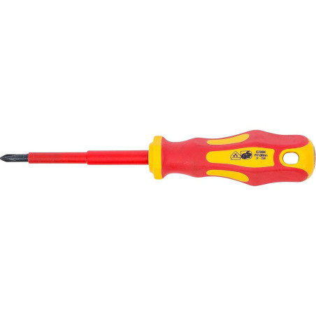 Tournevis Spécial VDE Cruciforme PH1 80 mm - Isolation Sécurisée et Précision - BGS