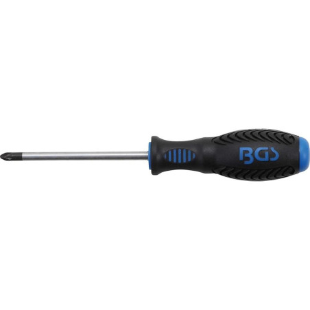 Tournevis Cruciforme PZ2 100 mm - Lame 100 mm - Précision et Confort d Utilisation - BGS