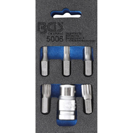 Jeu d Embouts 10 mm (3/8) - Denture Multiple Intérieure XZN - 6 pcs - Précision et Robustesse - D-Work