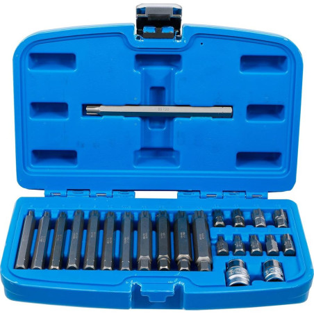 Jeu d Embouts 22 pcs 10 mm (3/8) - Profil Cannelé pour Ribe - Polyvalence et Précision, Acier - D-Work