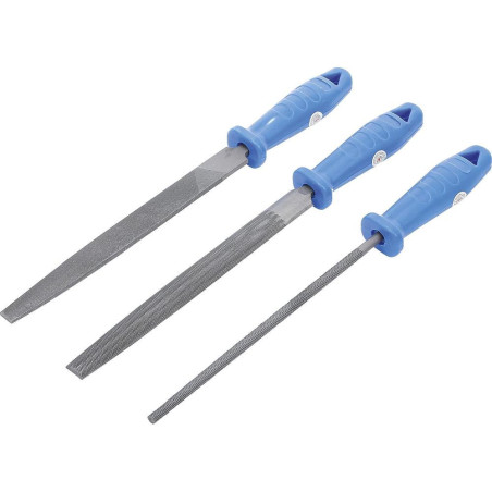 Jeu de Limes 3 pcs 200 mm - Plastique, Pro - Acier, Précision et Durabilité - D-Work