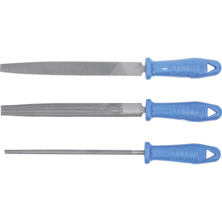 Jeu de Limes 3 Pièces 200 mm - Acier, Précision et Durabilité - - BGS