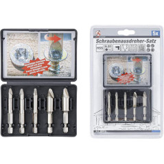 Jeu d Extracteurs de Vis 5 pcs - 0 à 3 - Dévissage Facile et Rapide, Pro, Acier Résistant - D-Work