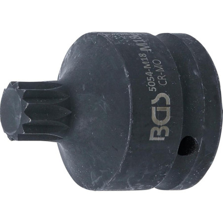 Douille à Embouts Choc 55 mm - 20 mm (3/4 ) M18, Denture Multiple Intérieure XZN - , Résistante et Précise - BGS