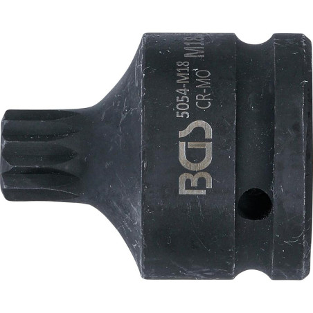 Douille à Embouts Choc 55 mm - 20 mm (3/4) M18, Denture Multiple Intérieure XZN - Résistante et Précise - D-Work