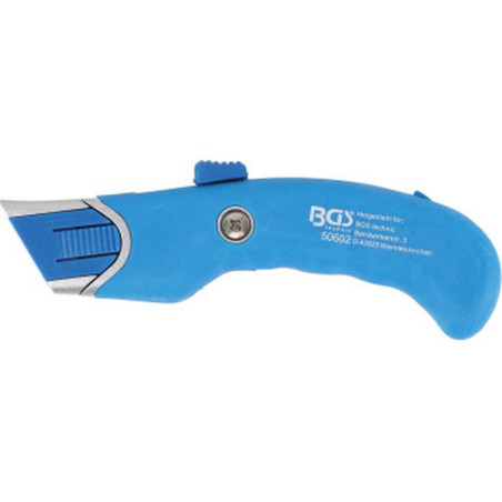 Cutter de Sécurité - 25 x 9 x 2.9 cm - Lame Sécurisée, Ergonomique - Découpe Précise et Sûre - BGS