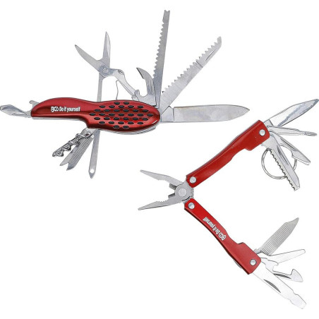 Jeu d Outils Multifonctions Inoxydable - 2 pcs - Compact et Durable, Acier - D-Work