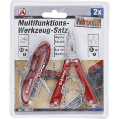 Jeu d Outils Multifonctions Inoxydable - 2 pcs - Compact et Durable, Acier - D-Work