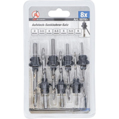 Jeu de Forets Coniques 8 pcs - Pro - Acier, Précision et Polyvalence - D-Work
