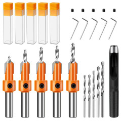 Jeu de Forets Coniques 8 pcs - Pro - Acier, Précision et Polyvalence - D-Work