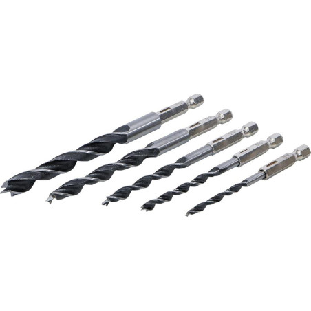 Jeu de 5 Mèches Bois 4-10 mm - Six Pans - Perçage Précis et Durable - BGS