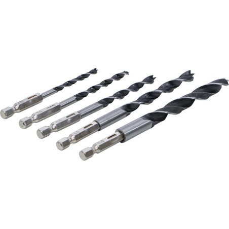 Jeu de 5 Mèches Bois 4-10 mm - Six Pans - Perçage Précis et Durable - BGS