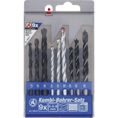 Ensemble de 9 Mèches Combinées 5-8 mm - Acier, Usage Polyvalent, Pro - D-Work
