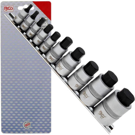 Jeu de Douilles Extra-Courtes 4-19 mm - 10 pcs, Six Pans Intérieurs - Précision et Accessibilité - D-Work