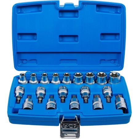 Jeu de Douilles et Embouts 12,5 mm (1/2) - Profil E et Torx - 19 pcs - Polyvalence et Précision - D-Work