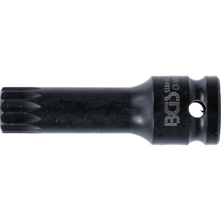 Douille à Embouts Choc 78 mm - 12,5 mm (1/2), Denture Multiple Intérieure XZN - Résistante et Précise - D-Work