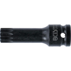 Douille à Embouts Choc 78 mm - 12,5 mm (1/2), Denture Multiple Intérieure XZN - Résistante et Précise - D-Work