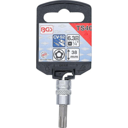 Douille à Embouts 6,3 mm (1/4 ) Profil TS Torx Plus Perçage TS40 - Précision et Durabilité - BGS