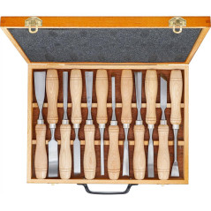 Jeu de Ciseaux à Bois 12 Pièces - Acier Durable - Précision et Confort d Utilisation - BGS