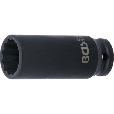 Douille à Choc Longue 12,5 mm (1/2) - 24 mm - Douze Pans, Robuste et Précise, Acier, Zones Difficiles - D-Work