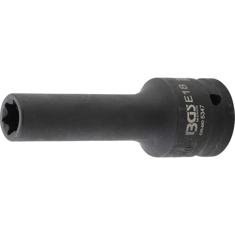 Douille à Choc Longue Profil E 20 mm (3/4) - E18 - Puissance et Durabilité, Acier - D-Work Douille à Choc Longue Profil E 20 mm (3/4) - E18 - Puissance et Durabilité, Acier - D-Work