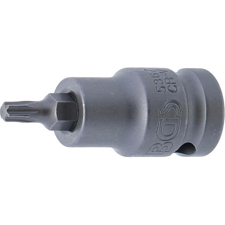 Douille à Embouts à Choc 55 mm - 12,5 mm (1/2), Profil Torx T27 - Résistante et Précise, Acier - D-Work