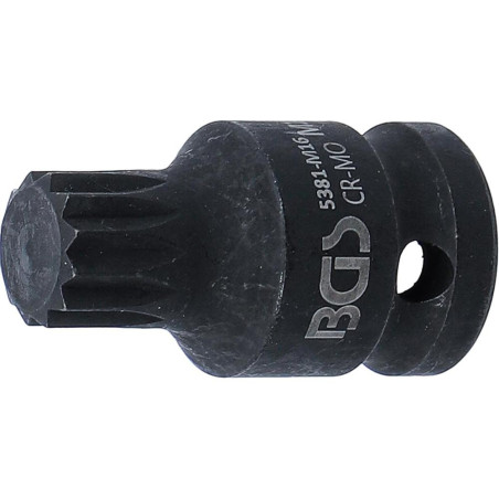 Douille à Embouts à Choc 43 mm - 12,5 mm (1/2), Denture Multiple Intérieure XZN - Précision et Robustesse - D-Work