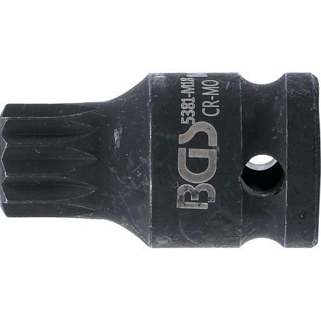 Douille à Embouts à Choc 43 mm - 12,5 mm (1/2), Denture Multiple Intérieure XZN - Précision et Robustesse - D-Work
