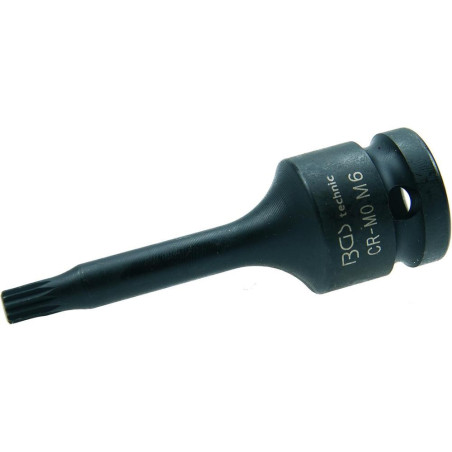 Douille à Embouts à Choc 75 mm - 12,5 mm (1/2), Denture Multiple Intérieure XZN M6 - Résistante et Précise - D-Work
