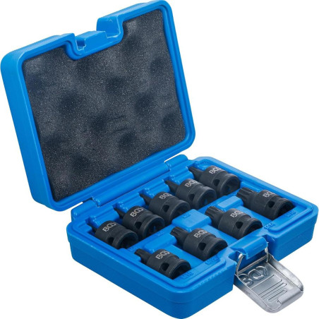 Douille à Embouts à Choc 12,5 mm (1/2 ) - Denture Multiple Intérieure XZN M4-M16 - 9 Pièces, Résistante et Polyvalente - BGS