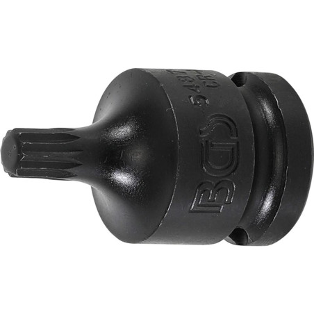 Douille à Embouts à Choc 43 mm - 12,5 mm (1/2 ), Denture Multiple Intérieure XZN M8 - Résistante et Précise - BGS