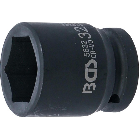 Douille à Choc Six Pans 20 mm (3/4 ) - 32 mm - Acier Résistant - Usage Professionnel - BGS