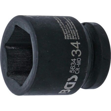 Douille à Choc Six Pans 20 mm (3/4 ) - 34 mm Longueur - Acier Résistant - Usage Professionnel - BGS