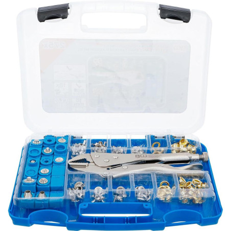Assortiment Pince Grip et Oeillets 275 pcs - Outils de Fixation Polyvalents, Acier - D-Work