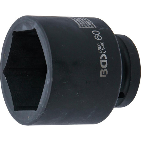 Douille à Choc Six Pans 25 mm (1 ) 60 mm - Acier Résistant - Usage Professionnel et Durable - BGS