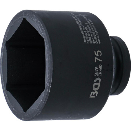 Douille à Choc Six Pans 25 mm (1 ) 75 mm - Acier Résistant - Usage Professionnel et Durable - BGS