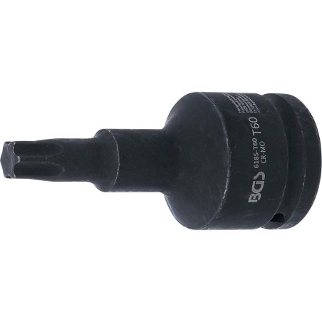 Douille à Embouts à Choc 100 mm - 20 mm (3/4), Profil Torx T60 - Résistante et Précise, Acier - D-Work