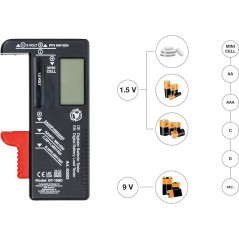 Testeur de Batterie Numérique 1,5V/9V - Compact, Précis et Facile d Utilisation - BGS