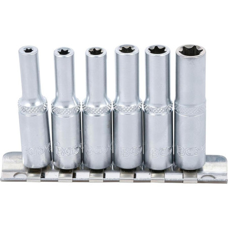 Jeu de Douilles Profil E Longues 6,3 mm (1/4 ) E4 - E10 - 6 Pièces - Précision et Durabilité - BGS