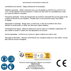 Douille pour Clé Profil E 6,3 mm (1/4) - Précision et Robustesse, Acier - D-Work