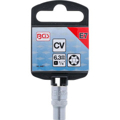 Douille pour Clé Profil E7 6,3 mm (1/4) - Précision et Durabilité - Acier Résistant - D-Work