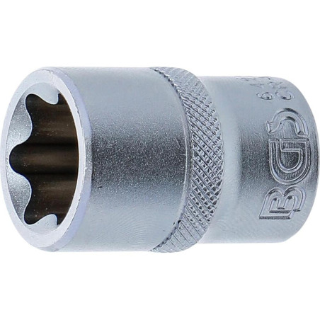 Douille pour Clé Profil E22 - 12,5 mm (1/2) - Usage Professionnel, Cliquet 1/2, Acier Résistant - D-Work