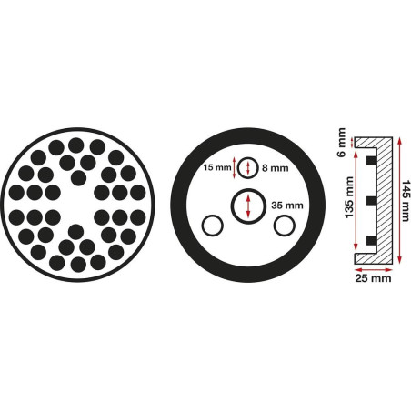 Tampon Caoutchouc pour Pont Élévateur D. 145 mm - Résistant et Antidérapant - D-Work