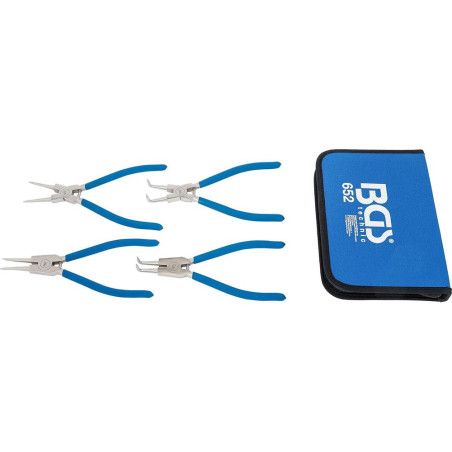 Jeu de Pinces à Circlips 250 mm - 4 pcs, Acier - Précision et Robustesse, Pro - D-Work