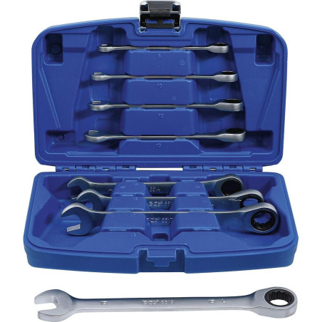 Jeu de Clés Mixtes à Cliquet 8-19 mm - 8 Pièces - Précision et Confort d Utilisation - BGS