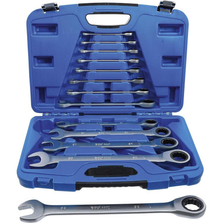Jeu de Clés Mixtes à Cliquet 8-32 mm - 13 pcs - Précision et Confort d Utilisation - Acier Résistant - D-Work